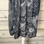 Gap Navy & White Floral Patterned Split V Neck Long Sleeve Blouse Photo 3