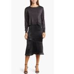 Sam Edelman Sam‎ Edelman Satin Slipdress Metallic Sparkle Boat Neck Sweater, Black, 12, NWT Photo 2