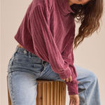 Altar'd State  Burgundy Ribbed Turtleneck Cropped Sweater Women's Medium Photo 0