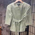 Deadstock VNT id/entity 'Garden' Metallic Fleck Greens Tweed Belted Blazer: 10 Green Photo 0