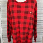PINK - Victoria's Secret  Plaid Pajama Top Long Sleeves Red/Burgundy-XL Photo 0