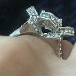 Zales New 925 Silver Large Flower Diamond Ring Photo 5