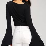 Jack by BB Dakota NWT Leia Black Flounce Sleeve Crop Top - Size: Medium Photo 9