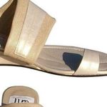 Donald Pliner Couture Metallic Leather Wedge Shoe New Toe Ring Sandal $245 NIB Gold Size 11 Photo 2