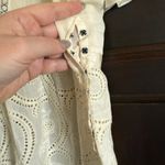 MINT by JODI ARNOLD | Embroidered Cotton Silk Eyelet Babydoll Split Neck Tee | 2 White Photo 5