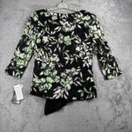 j.t.b. Floral Mesh Top L Black Green White V Photo 2