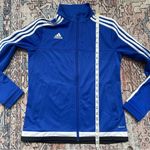 Adidas  Royal Blue Track Jacket Climacool Full Zip 3 Stripe Lightweight Small Photo 8