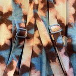 Loft  Sunwashed Floral Smocked Back Dress Blue Brown Peach Ladies Size 6 Photo 7