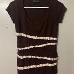 PINK - Victoria's Secret Y2k 90s Paris Hilton brown PINK striped bling bedazzled tee shirt small Photo 0