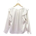 Rebecca Taylor NWT  100% Silk Ruffle Blouse Size 8 Long Sleeve Antique Cream $295 Photo 5
