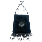 Todd Anthony Black Beaded Sequin Evening Bag Vintage Flapper Purse Photo 5