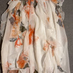 SheIn White & orange floral strapless dress Photo 0