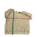 Mustard Seed  women’s size L creme large loop shag fuzzy sweater Photo 3