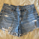 American Eagle  Outfitters  90s Boyfriend Blue Distressed Denim Shorts Photo 0