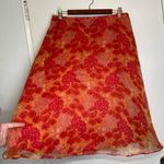 Coldwater Creek Vtg  Y2k Silk overlay midi skirt pink orange floral twee sz 12 L Photo 3