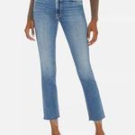 Mother Sz 25 The Mid Rise Dazzler Ankle Fray Jeans Riding The Cliffside Blue Photo 0