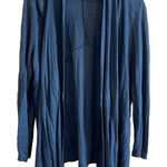 J Jill Sweater‎ Women Med Blue Love Linen Lagenlook Open Cardigan Work Office Photo 0