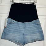 Ingrid And Isabel NWT  Crossover Panel Maternity Jean MIDI Short Shorts - Size 16 Photo 0