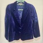 VINTAGE Escada Blue Velvet Blazer Beaded Sz 38 Made in West Germany Photo 1