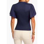 Ramy Brook  Colette Navy Flutter Sleeve Top - Size Small Photo 1