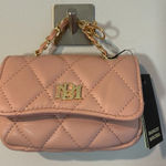 Badgley Mischka Mini Vegan Leather Crossbody Bag Charm in Blush Pink - NWT Photo 0