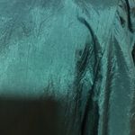 Vintage Teal Satin Blouse | Long Sleeve Keyhole Neckline Draped Top Size 8 Photo 2