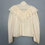Gunne Sax  Jessica's Gunnies Vintage Blouse Feminine Lace Ruffles High Collar S Photo 5