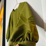 WAVERLY Grey Women’s Green Rachel Puff Sleeves Ruffles Mini Dress Size Small Photo 9