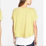 Eileen Fisher  100% Organic Linen Boxy Ballet Tee Women’s Size L Large Yellow Top Photo 2