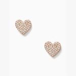 Kate Spade NWT  Yours Truly Pave Heart Stud Earrings | Rose Gold Photo 2