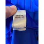 Badgley Mischka  6 Pleated Ruched Flowy Long Gown Sapphire Blue Formal Dress Photo 7