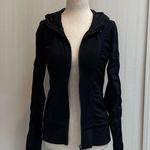Athleta Zippy Jacket in Black Hooded Ruched Full Zip Size XS Photo 8