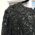 Vintage Judith Ann Creations Neiman Marcus Beaded Sequin Midi Formal Gown Size L Black Size L Photo 3