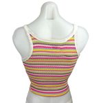Urban Outfitters  BOG 90s Textured  Rainbow Striped Crochet Crop Tank Top Size S Photo 1