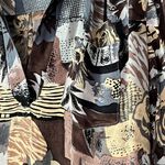 Tolani  100% silk button up shirt size small oversized artsy abstract neutral Photo 5