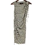 Thakoon Black and Cream Batik Print 100% Silk Shift Dress gathered unique size 4 Photo 1