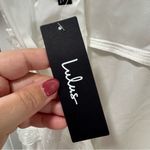 Lulus Gorgeous Elevation NWT size XL White Lace Rosette Puff Sleeve Midi Dress Photo 9