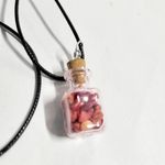 Hand crafted red coral mini bottle pendant necklace Photo 2