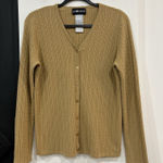 Sag Harbor  Tan Cable Knit Sweater Size Small Button Front Preppy Twee Photo 0