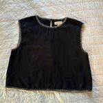 Cloth & Stone  Blanket Stitch Top M Black Photo 2