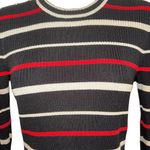 St. John  For Nordstrom Black, Red and White Striped Ribbed Stretch Sweater EUC S Photo 4