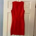 superdown  Skye Mini Dress Red Orange Ruched Sleeveless Plunge Neck S Revolve Photo 9