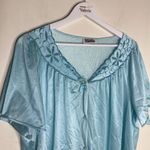 Basic Editions Vintage Style Nylon Blue Pajama Lounge Top Size 1X Photo 1