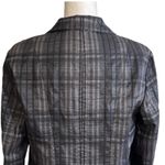 Tribal Blazer Jacket Black Gray Metallic Textured Button Front Pockets Size 10 Photo 4