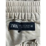 ZARA  Beige High Rise Elastic Waist Drawstring Lounge Straight Trousers Pants L Photo 2