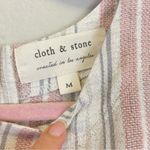 Cloth & Stone  Back Button Up Linen Blend Striped Tank Size M Photo 1
