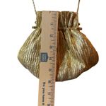 Vintage 80s Vanessa Metallic Gold Purse Long Chain Kiss Lock Evening Puff Pouch Photo 10