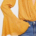 Free People Intimately Making Waves Polka Dot Trumpet Sleeve Bodysuit Photo 2