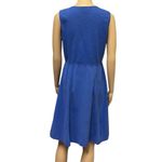 August Silk Vintage and Cotton Blue Button Front Sleeveless Midi Dress Womens 12 Photo 6