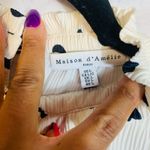 Maison d'Amelie Polka Dot Ruffle Top Large Long Sleeve Mock Neck Classiccore White Photo 2